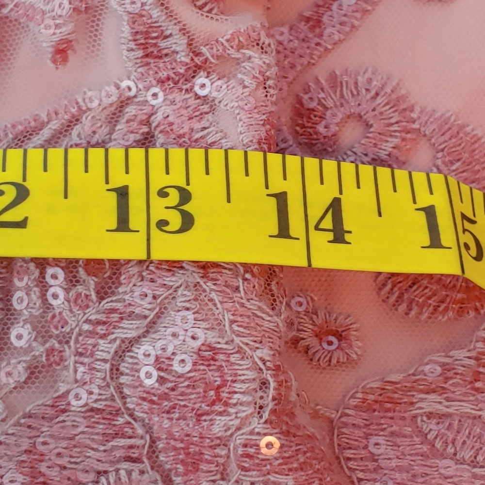 Laundry Baroque Motif Sequined Mesh Long Gown 4 - Picture 9 of 9